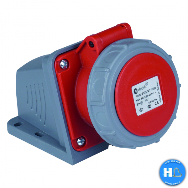 CEE Wandsteckdose 5x32A IP67 mit Steckklemmen (QuickConnect)